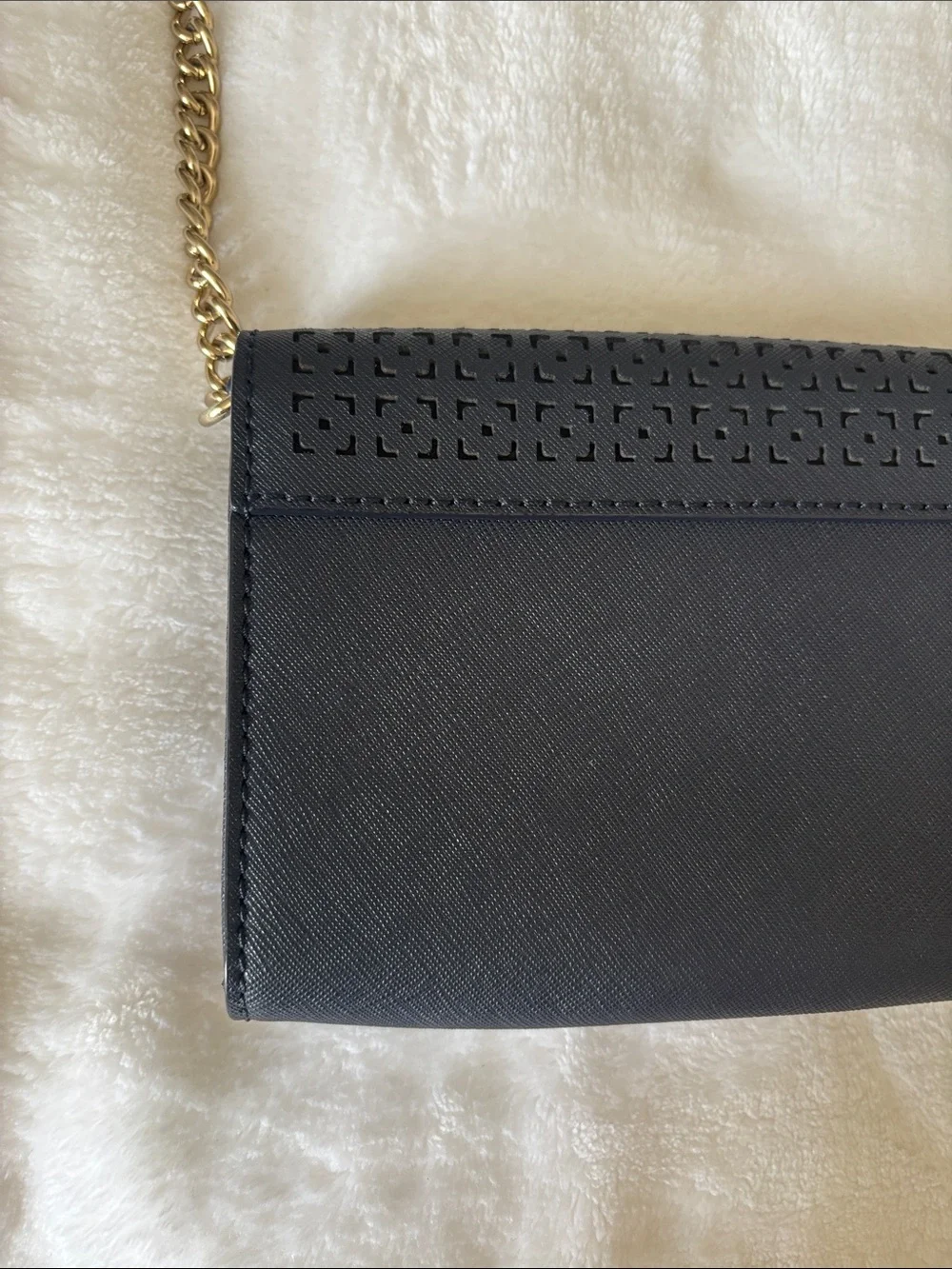 Kate Spade Navy Crossbody Bag with Gold Chain